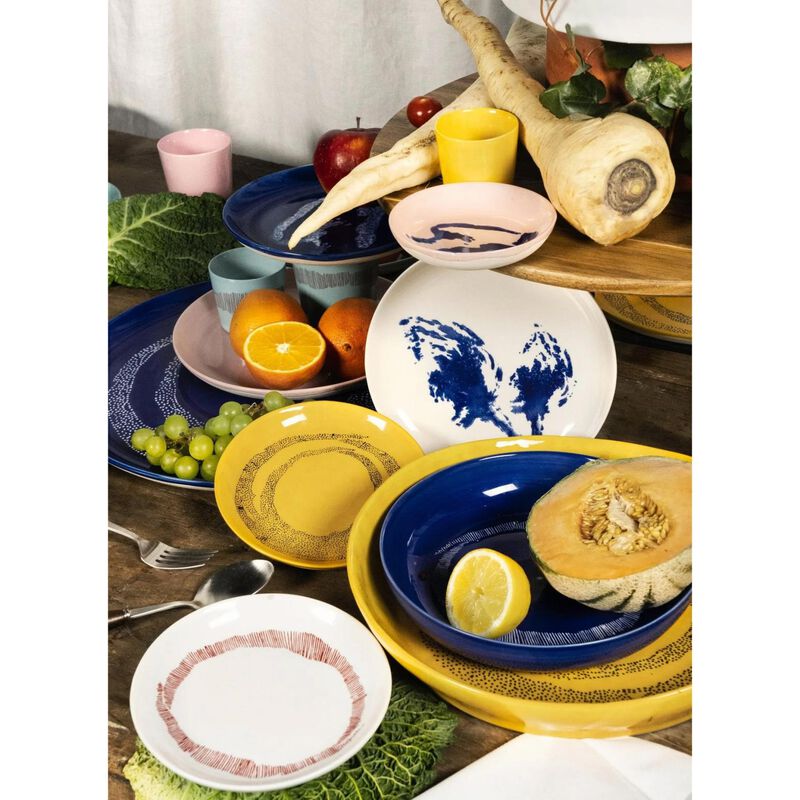 Ottolenghi Feast Plate L Sunny Yellow Swirl Dots Black Set Of 2 image number 1